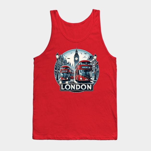 London Bus Tank Top by Vehicles-Art